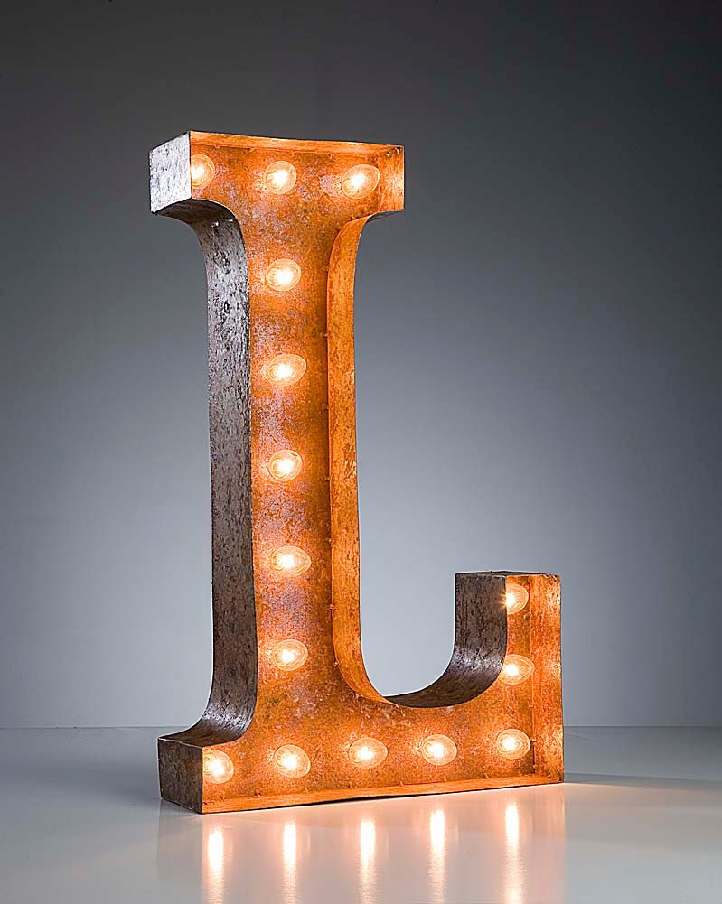 Vintage Marquee Lights - Ready to Ship - Letter L