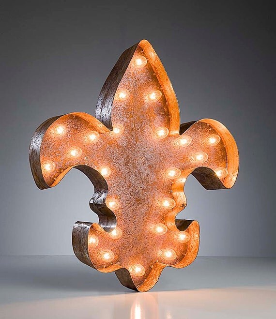 Vintage Marquee Lights - Ready to Ship - Fleur de lis