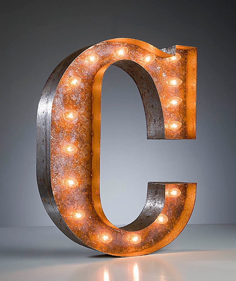 Vintage Marquee Lights - Ready to Ship - Letter C