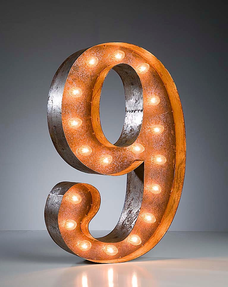 Vintage Marquee Lights - Ready to Ship - Number 9