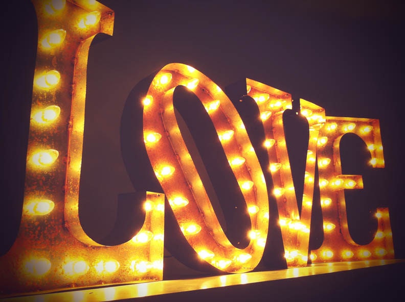 Vintage Marquee Lights - Ready to Ship - Ampersand & sign