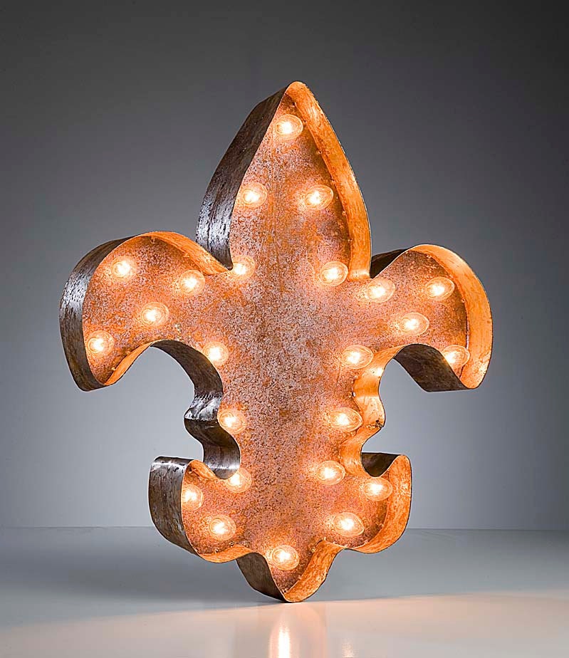 Vintage Marquee Lights - Ready to Ship - Fleur de lis