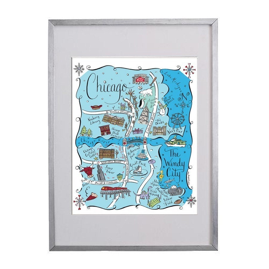 Chicago City Map Art Print