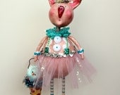 Easter Bunny Rabbit Vintage Inspired Collectible Folk Art Doll