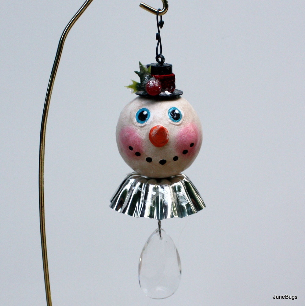 Vintage Inspired Snowman Christmas Ornament