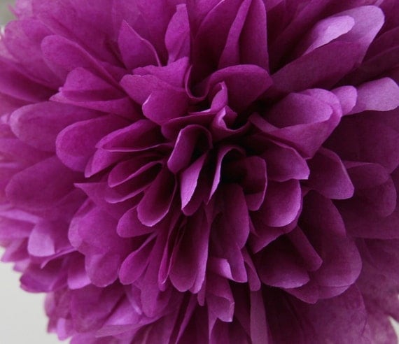 Plum .. Tissue Party Pom / Wedding Decor / Bridal Shower / Ceremony / Baby Shower / DIY Decoration