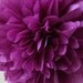 Plum .. Tissue Party Pom / Wedding Decor / Bridal Shower / Ceremony / Baby Shower / DIY Decoration