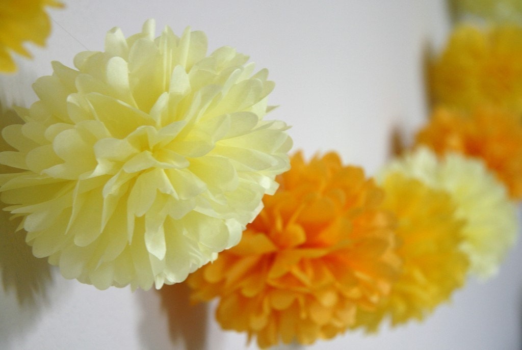 Sunshine - Party Pom Garland .. featured in Brides magazine