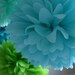 Summer Breeze .. 5 Tissue Pom Poms .. Wedding Reception Decor .. Bridal Shower .. Baby Shower Decor