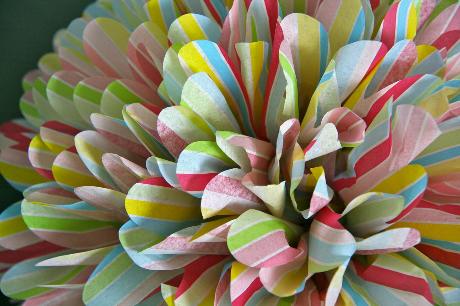 Candy stripes .. Tissue Paper Pom for Nursery Decor and Birthday Party Decor