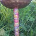 Recycled Upcycled Birdbath Birdfeeder Copper Pink Blue Garden Stake Outdoor Summer