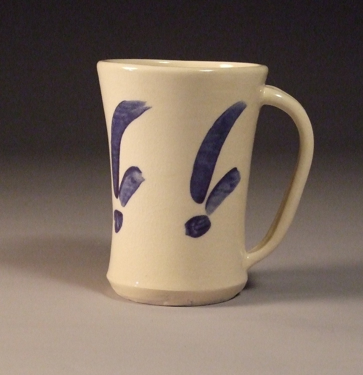 CLEARANCE-  SET of 4- White with blue Mug