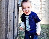 Navy So Handsome Tie T-Shirt - Back to School, Pick your Tie 12m, 18m, 2, 4, 6,8 & 10 - Clothing, Children, youth, boy Patriotic