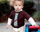 Fall, Thanksgiving Children Clothing, Back to School - Any Tie on a Chocolate Brown So Handsome Tie T shirt -  Sizes 12m, 18m, 2, 4, 6 and 8