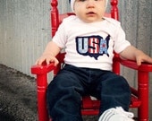 Team U.S.A., Olympic, Patriotic Onesie - Memorial Day, Fourth of July design with red, white and blue prints (more colors available)
