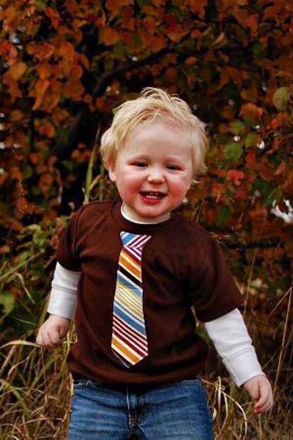 Any Tie on a Chocolate Brown So Handsome Tie Tshirt -- Pick your Tie --  Sizes 12m, 18m, 2, 4 and 6