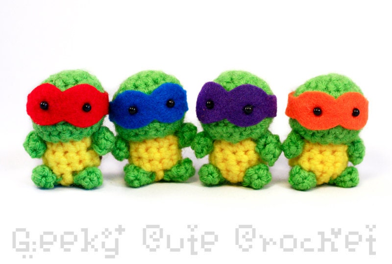 Tiny Teenage Mutant Ninja Turtles Amigurumi - MADE TO ORDER