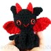 Tiny Dragon Amigurumi - Black Red