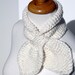 Organic Cotton Bowtie Retro Ascot Style Scarflette Cream White