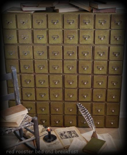 Primitive 64 Chest of Drawers Apothecary Cupboard Office Library Card Catalog Custom Colors