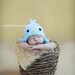 Blue Bird hat, newborn birdy hat, baby bird hat with earflaps, photogrpahy prop for baby boy newborn size