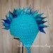Mohawk hat baby boy newborn size turquoise and blue earflap punk hat