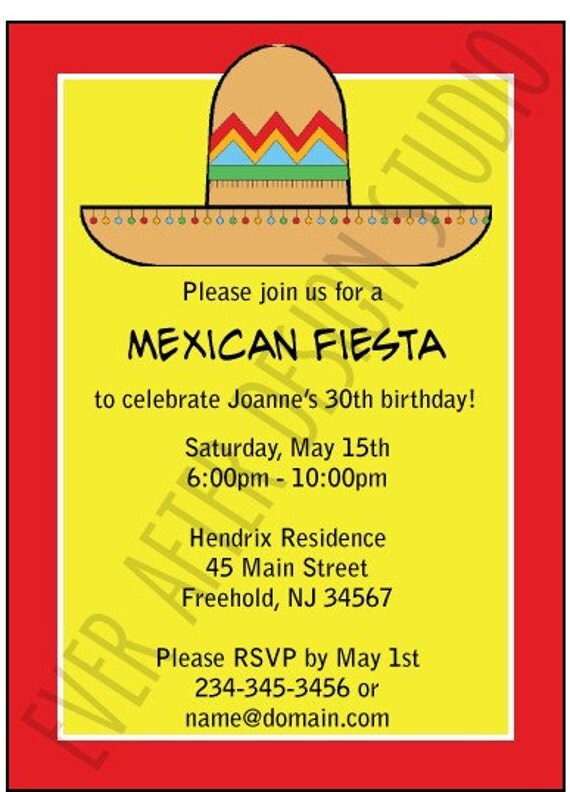 Items similar to Mexican Sombrero Party Invitation on Etsy