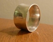 Wide Sterling Silver Ring Band with a Flare made to order in Your Size