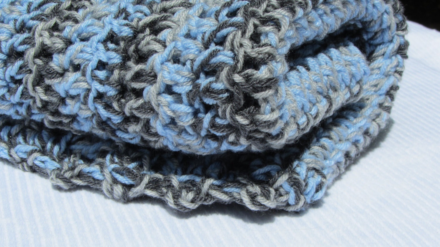 baby blanket blue gray -Ready to ship-