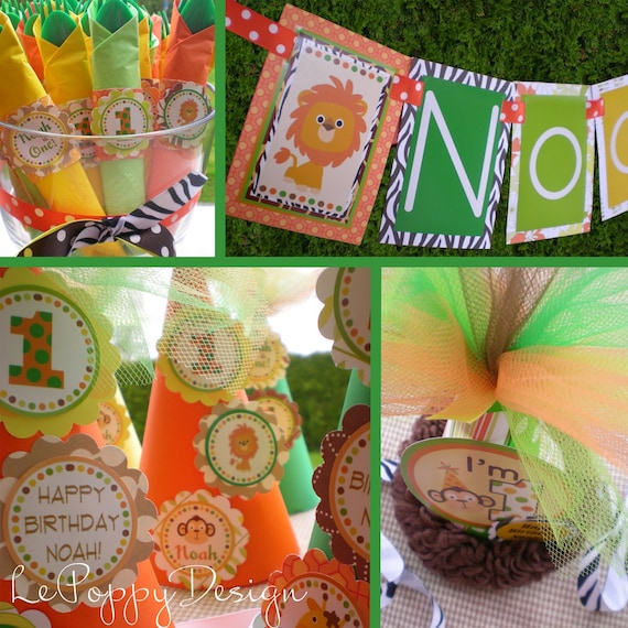 Safari Birthday Party Decorations Package by
