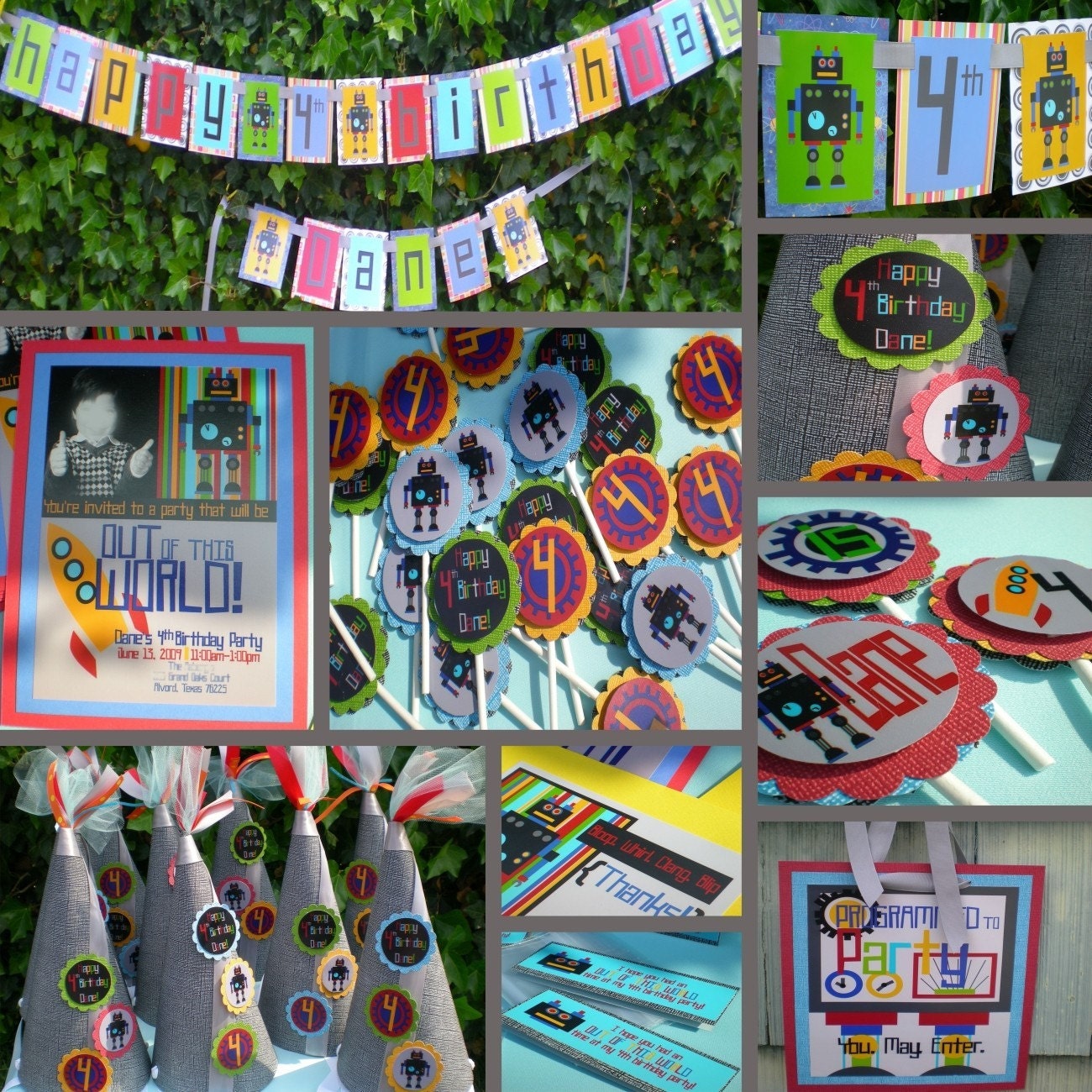 Robot Birthday Party Decorations Package - Programmed To Party