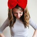 Big ol' Bow Ear Warmers in Cherry Red