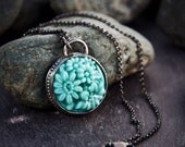 Turquoise Vintage Japanese Glass Pendant