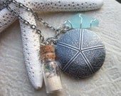 The LAST ONE Until Spring - A Day At The Beach - Antique Silver Starfish Locket and Beach Souvenirs - allstrungout1