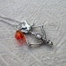 Girl On Fire Necklace - Hunger Games Inspired - Katniss Bow & Arrow - Fire Opal Swarovski Crystal
