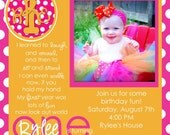 Pink and orange you print digital Birthday Invitations Il_170x135