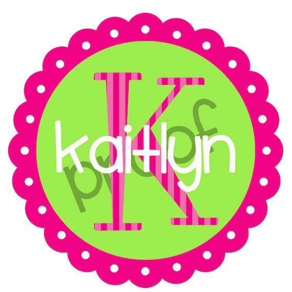 Printable Personalized Iron on Transfer or Sticker Design Il_570xn