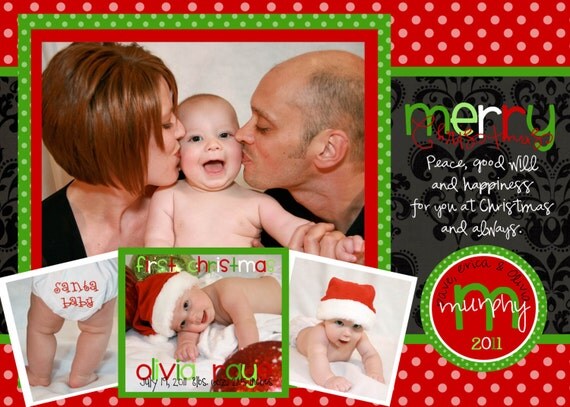 Baby's First Christmas Christmas Cards and Birth announcements you print at home Il_570xn