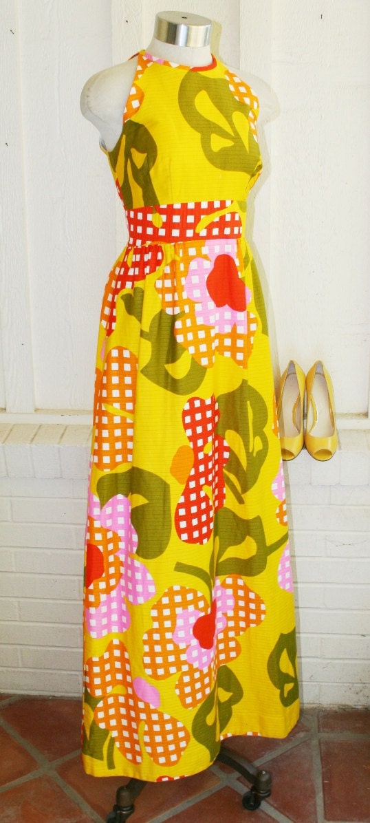 Kool Aid Kid - 1970's - Cotton Pique - Mod Print - Halter - by Malia of Honolulu