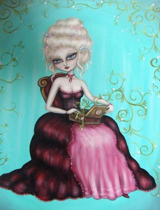SECRETS victorian big eye gothic lowbrow GICLEE PRINT by Nina Friday