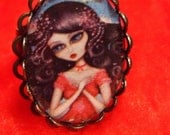 HOPE big eye praying  fairy adjustable RING by Nina Friday