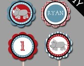 Rhino Printable Party Circles Cupcake Toppers Tags and More