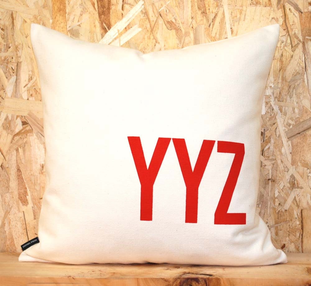 Airport Code Pillow Cover in Off-white
