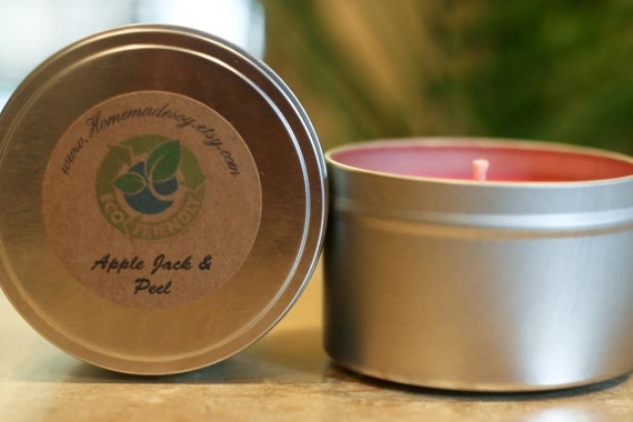 8oz APPLE JACK And PEEL Soy Candle Travel Tin