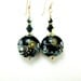 Black Gold Abstract Glass Bead Earrings, Beadwork Earrings, Lampwork Earrings, Gold Filled Earrings, Black Gold Dangle Earrings  - Tron
