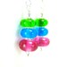 Neon Glass Bead Earrings, Pink Aqua Blue Green Lampwork Earrings, Neon Earrings, Colorful Earrings - Fruit Loops