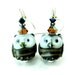 Owl Earrings, Brown Beige Owl Lampwork Bead Earrings, Owl Glass Bead Earrings, Bird Earrings - Bob & Joe