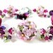 Purple Lampwork Bracelet, Purple Pink Floral Bracelet, Flower Bracelet, Glass Bead Bracelet, Fuchsia and Purple Bracelet - Ambrosia