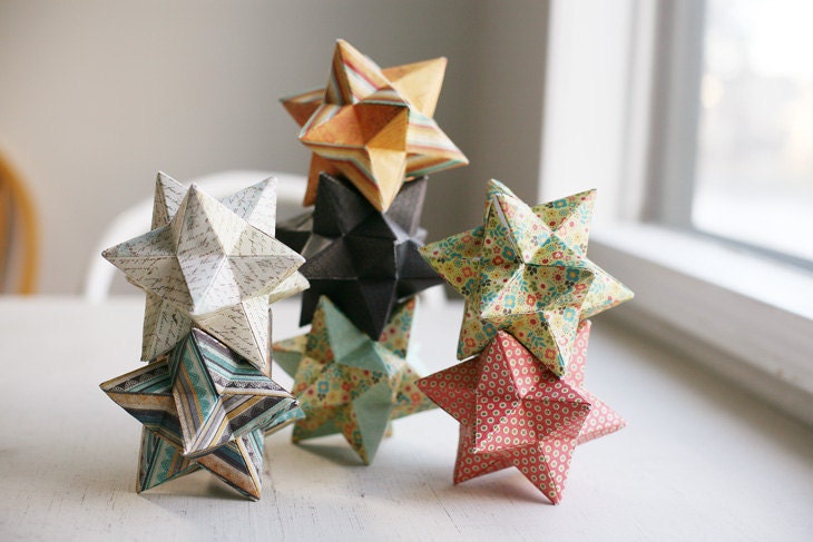 stellated isocahedron paper star