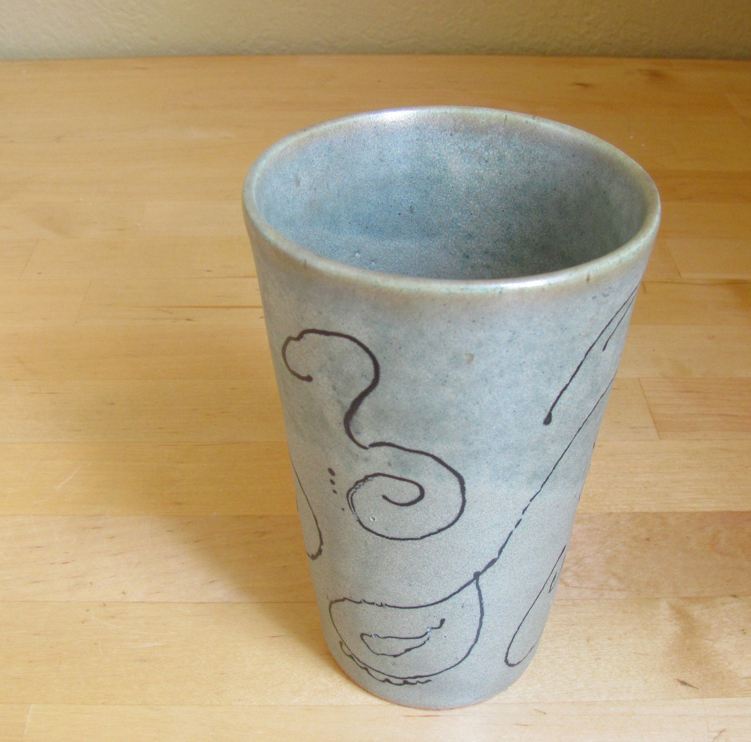 Tumbler - Sage w/ black swirls